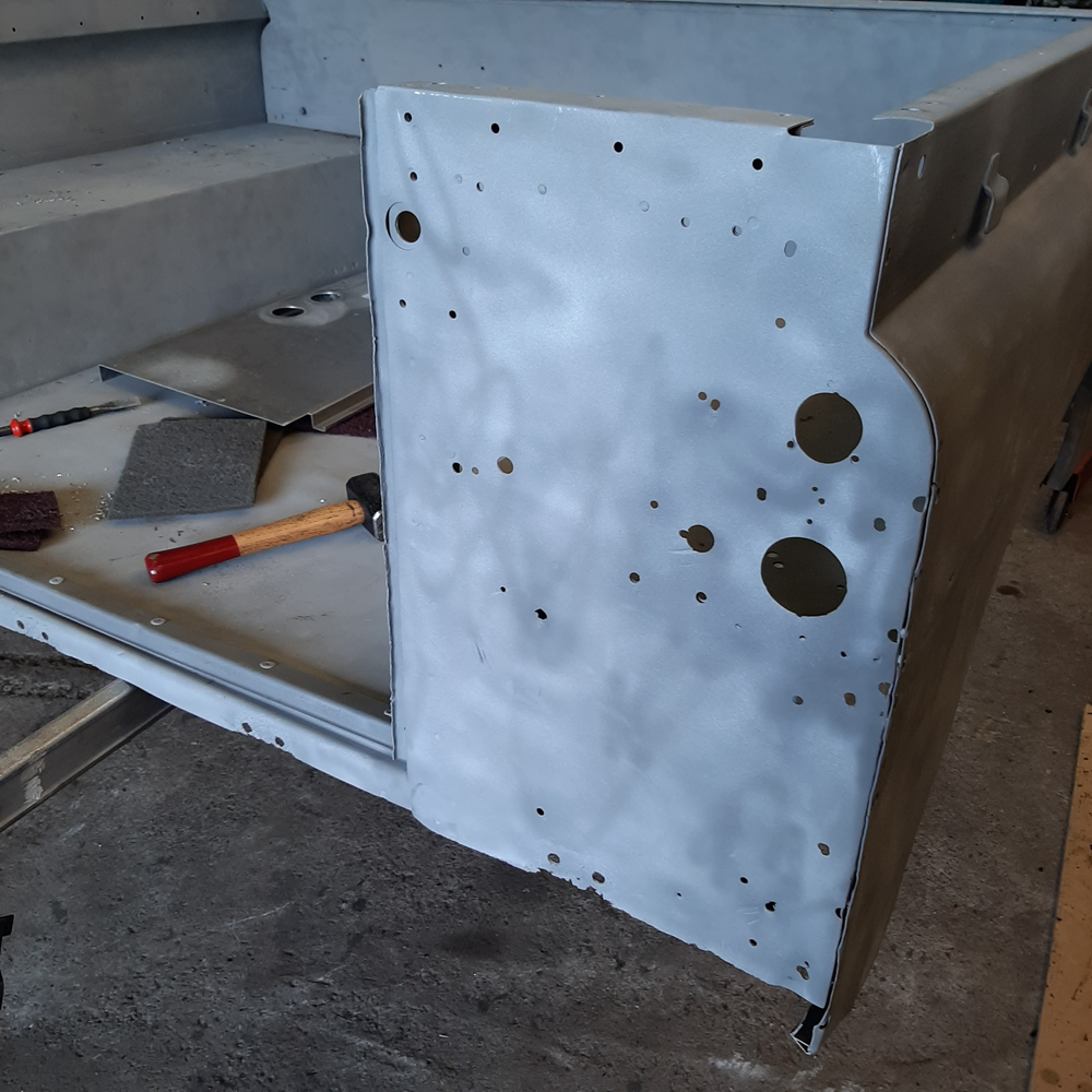 Body panels sanded before paintwork