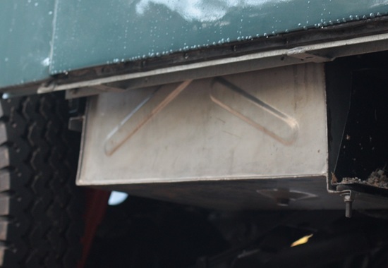 Stainless steel petrol tank in place